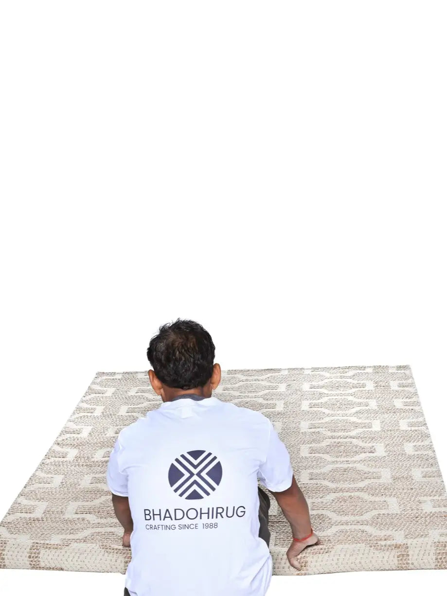 bhadohirug woven jute carpet