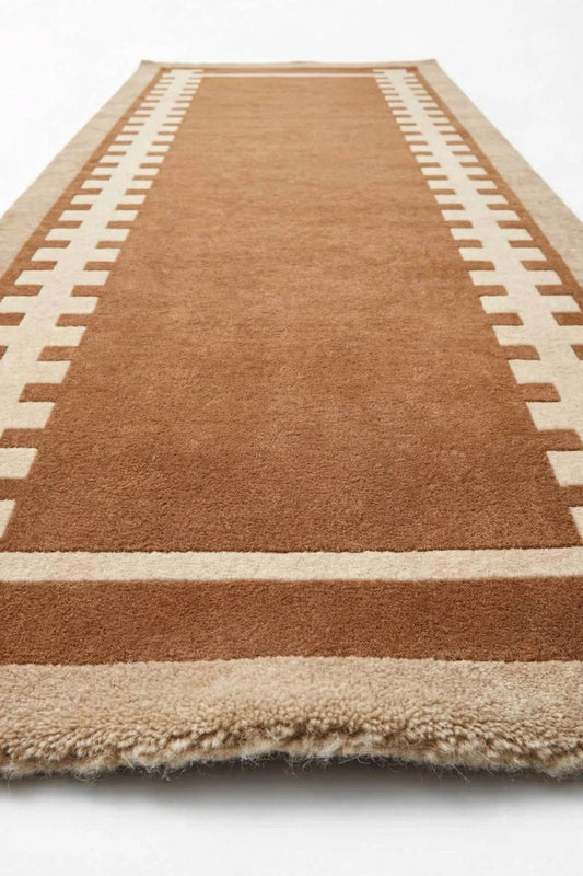 Lattice Motion Hand Tufted Indian Wool Rug