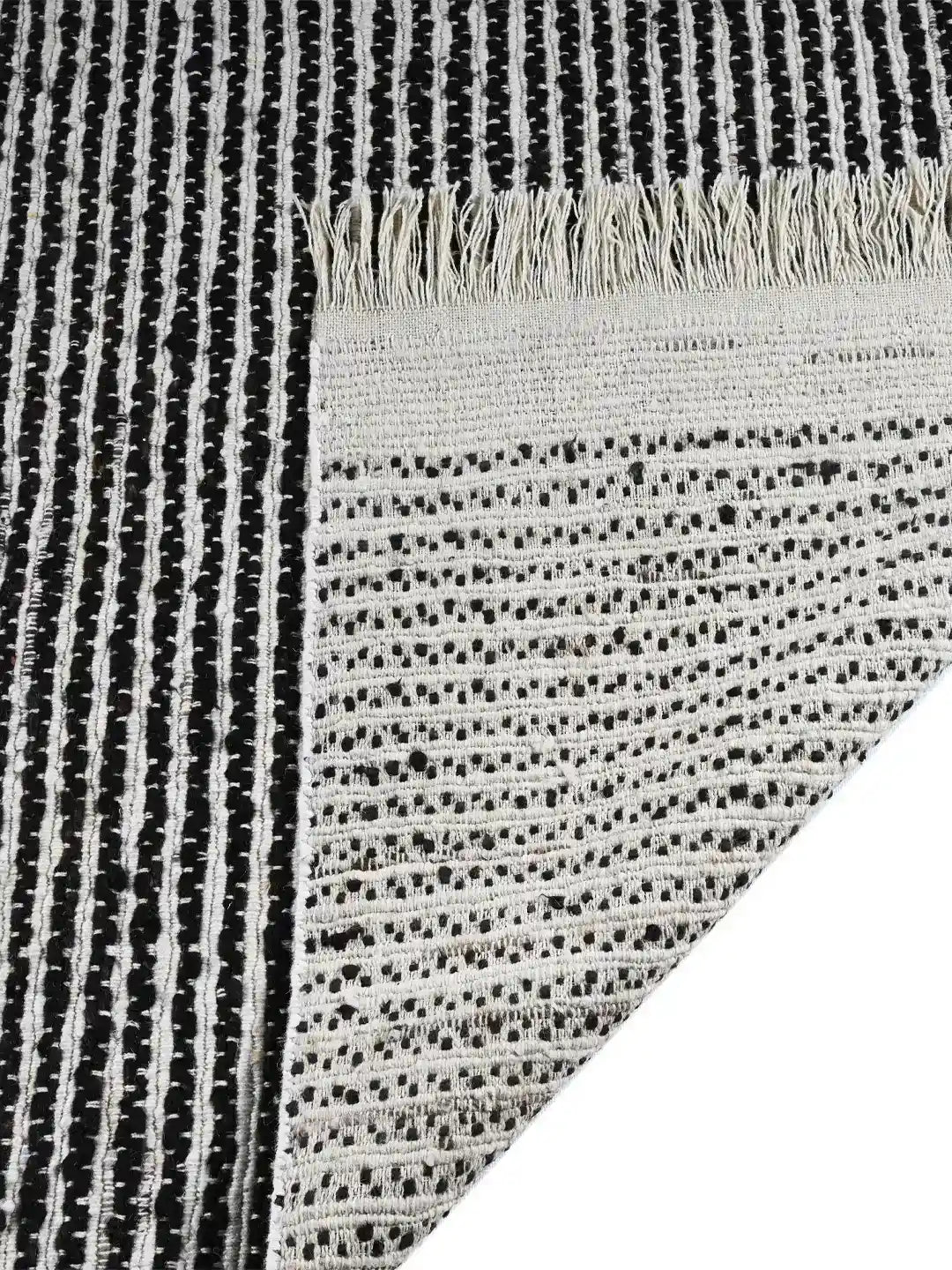 woven jute rug close up