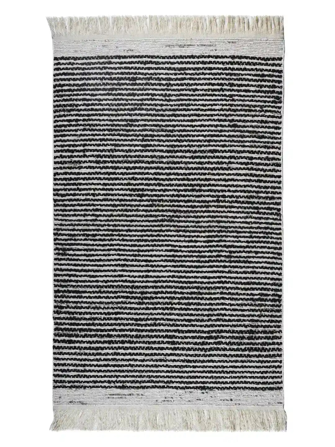 horizontal striped hand woven jute rug