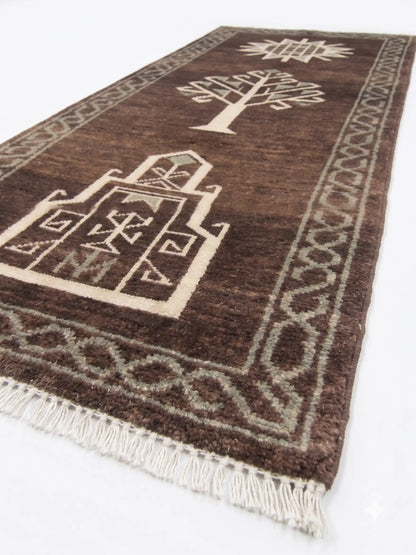bower knotted wool runner