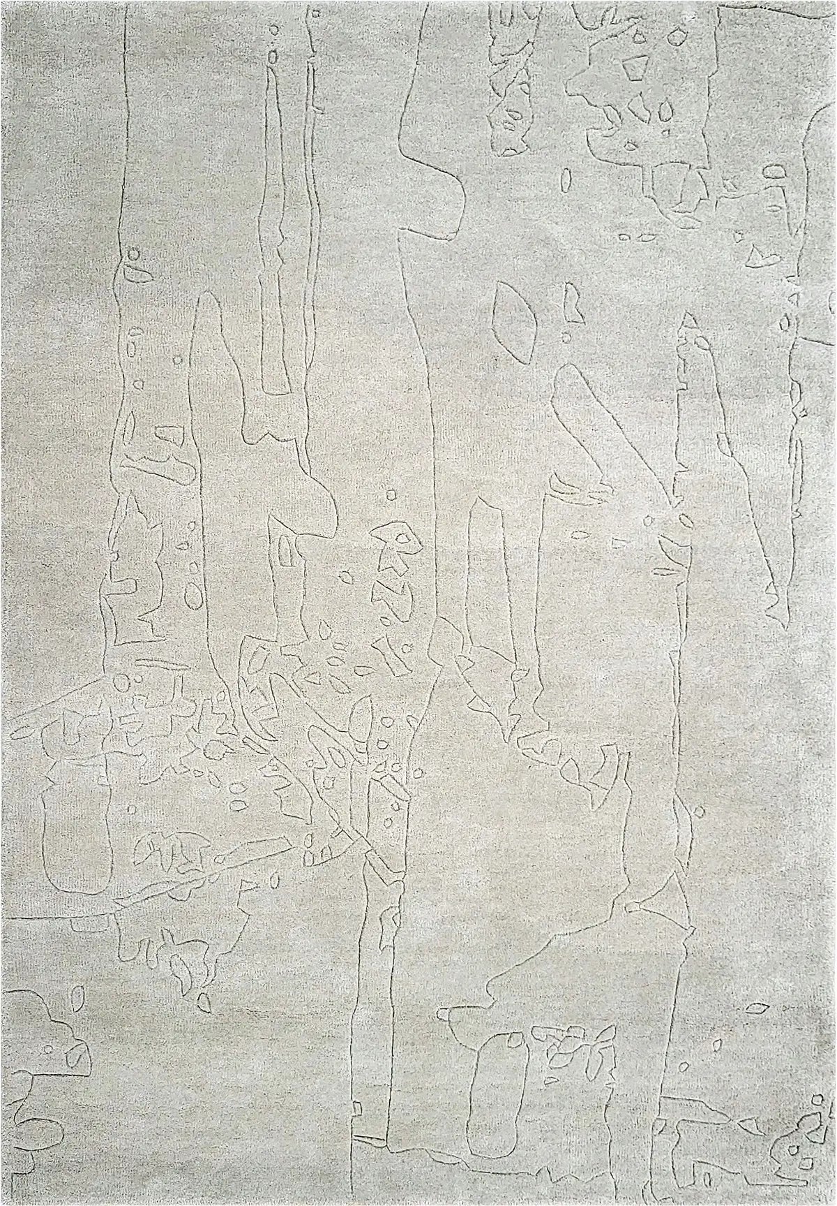 Hand tufted abstract textured gray wool rug with a subtle pattern