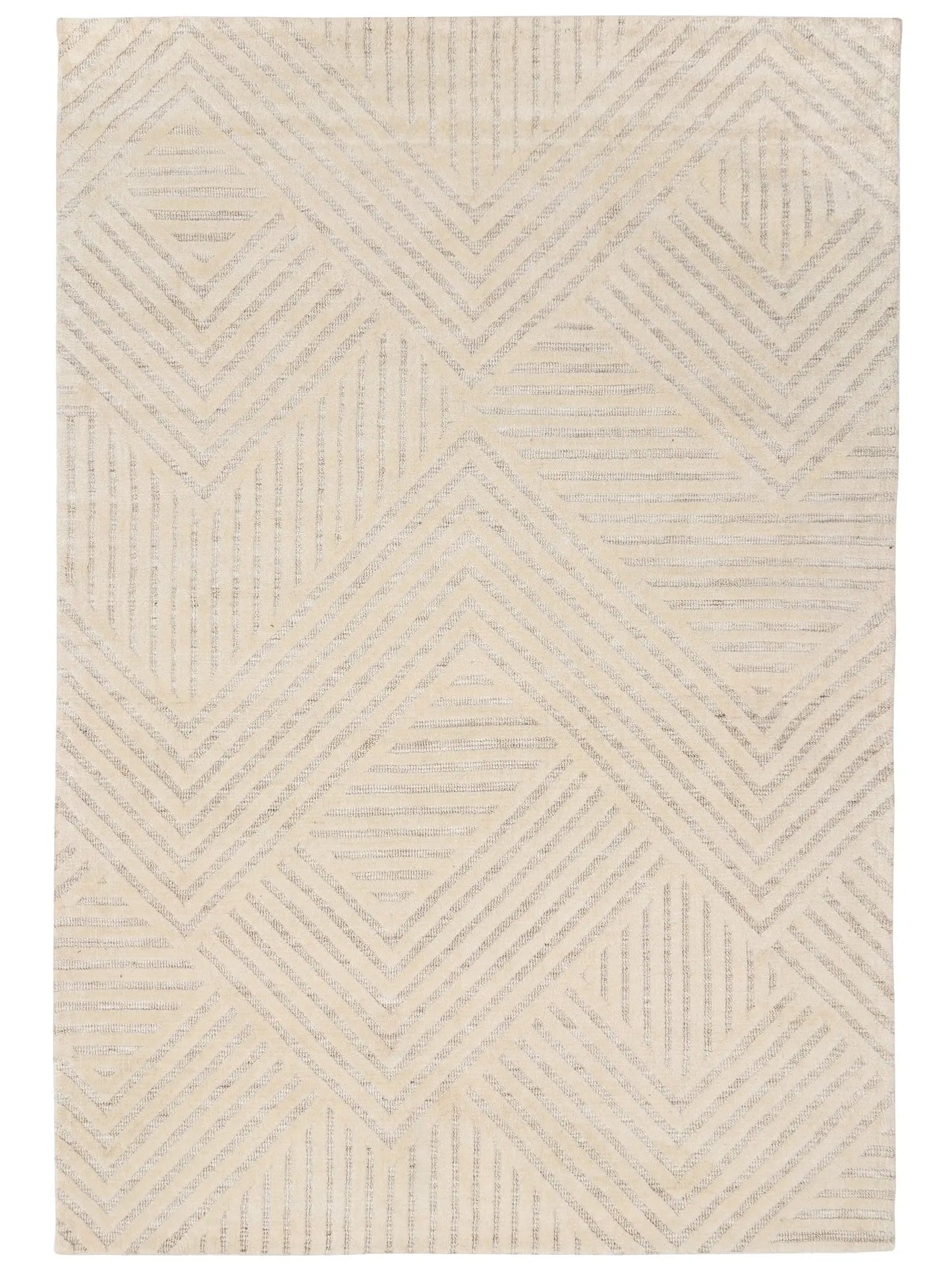 hand tufted area rug with geometric pattern for modern living areas