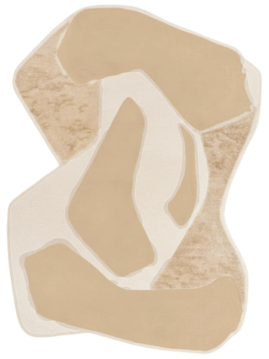 irregular shaped hand tufted wool rug