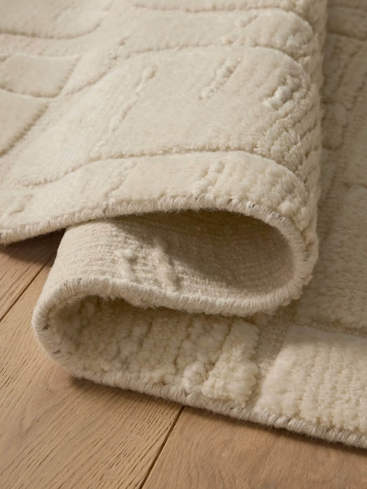 hand knotted wool rug pile