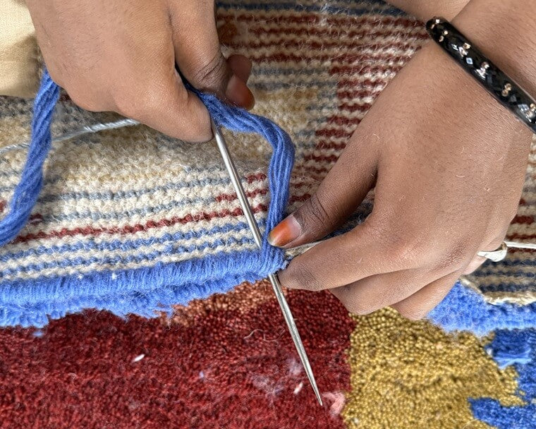 edge binding for handmade rug