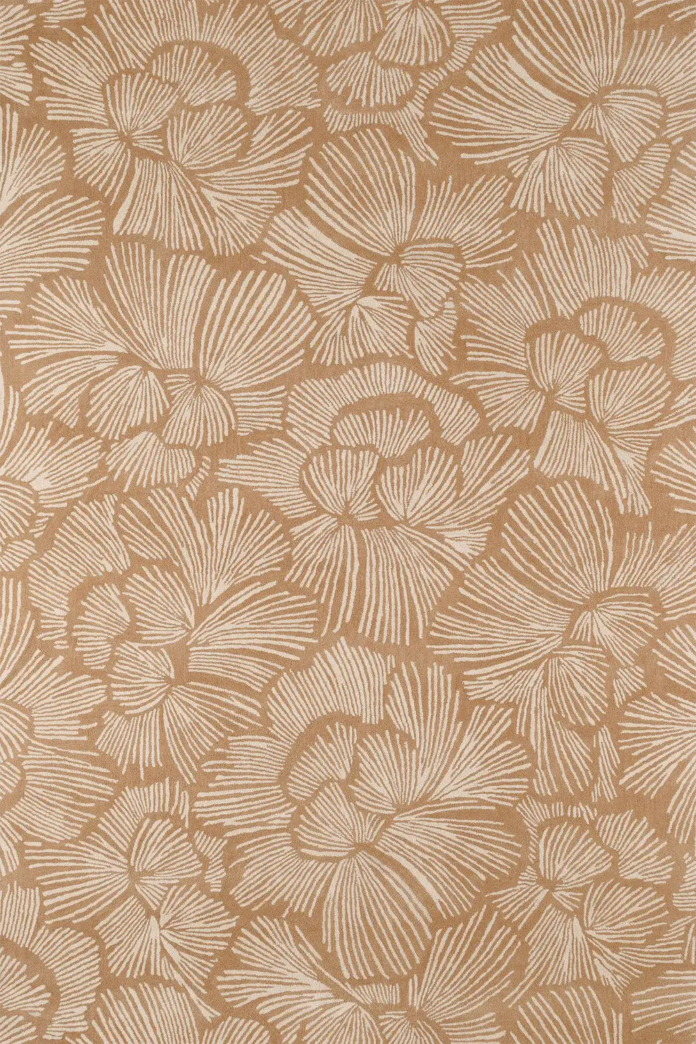 floral pattern beige wool area rug