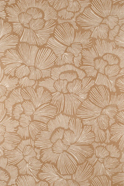floral pattern beige wool area rug