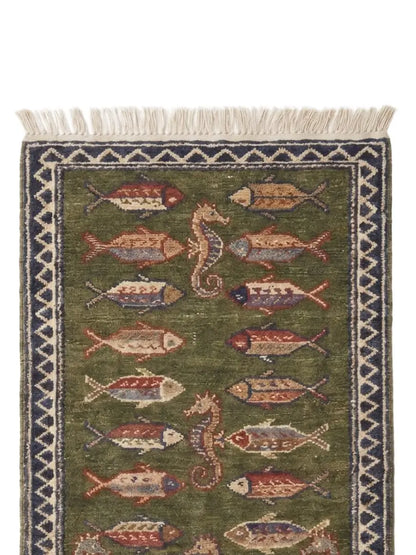 knotted wool runner rug for hallway