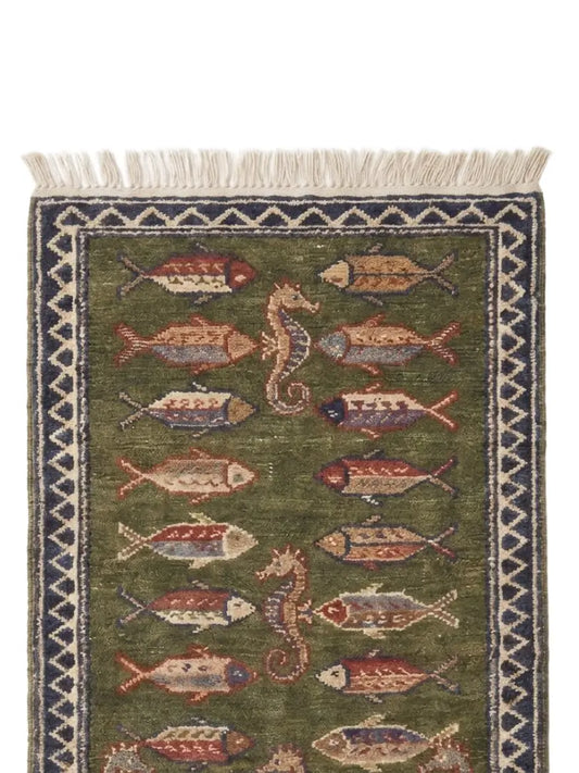 knotted wool runner rug for hallway