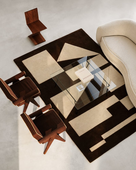 frings hand tufted premium wool rug in living room