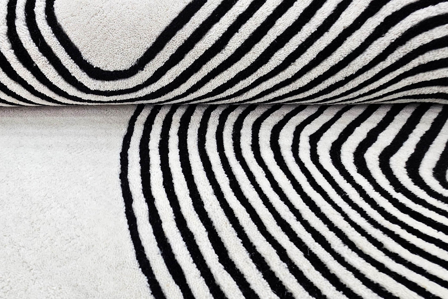 tufted wool rug close up showing texture of the rug