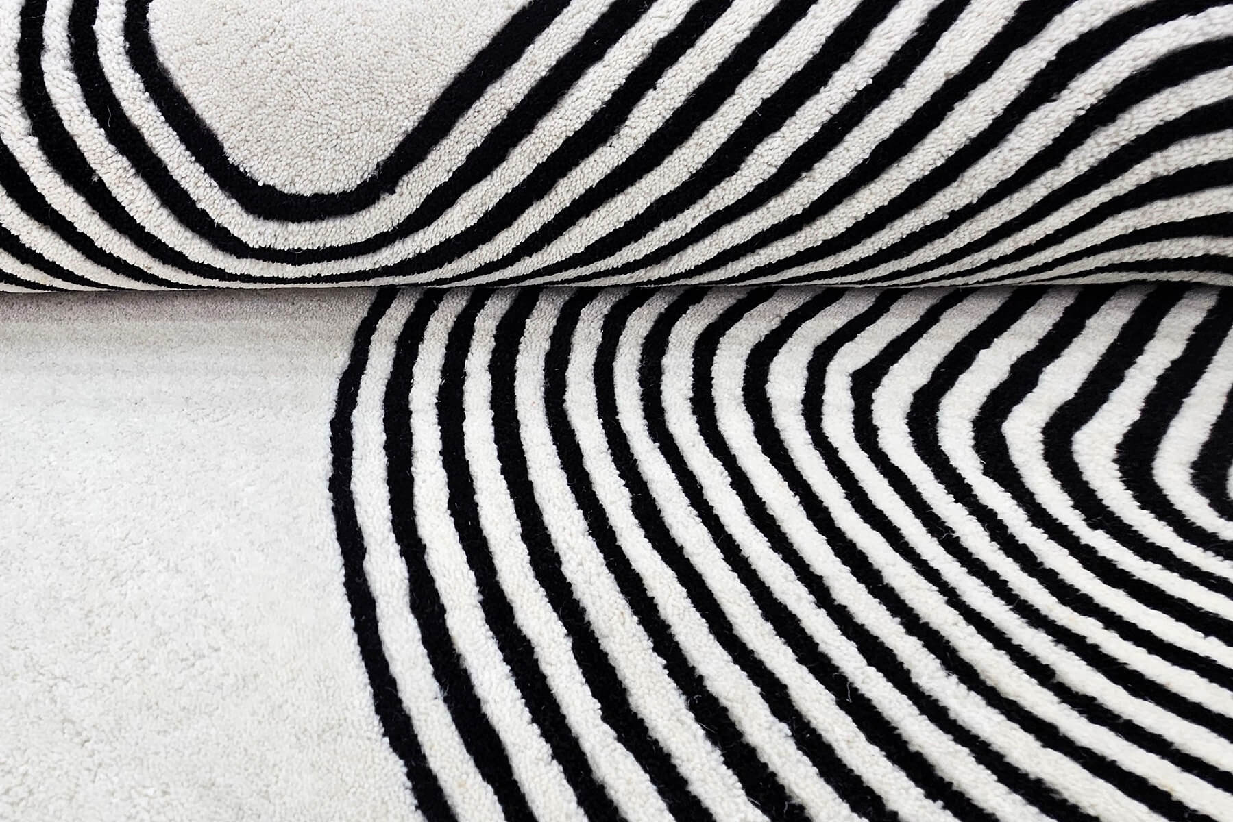 tufted wool rug close up showing texture of the rug