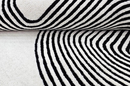 tufted wool rug close up showing texture of the rug