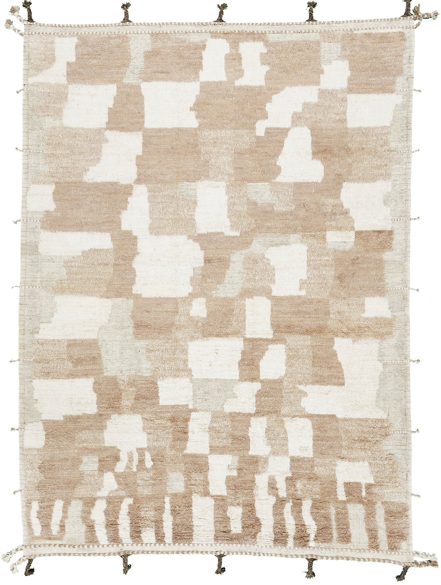 handmade beige wool and jute rug