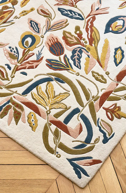 floral pattern rug corner