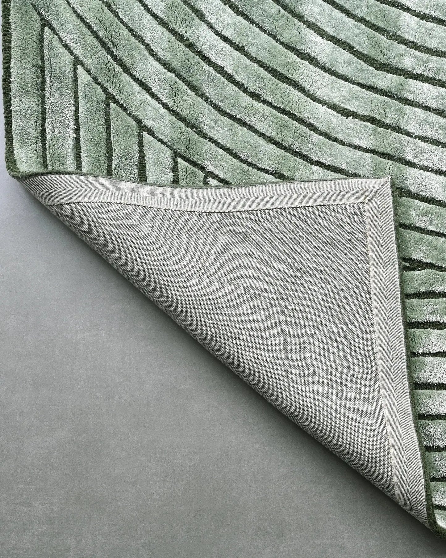 gray hand tufted silk carpet