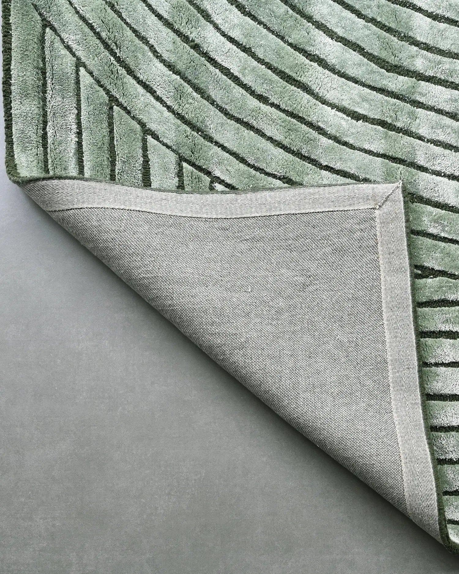 gray hand tufted silk carpet