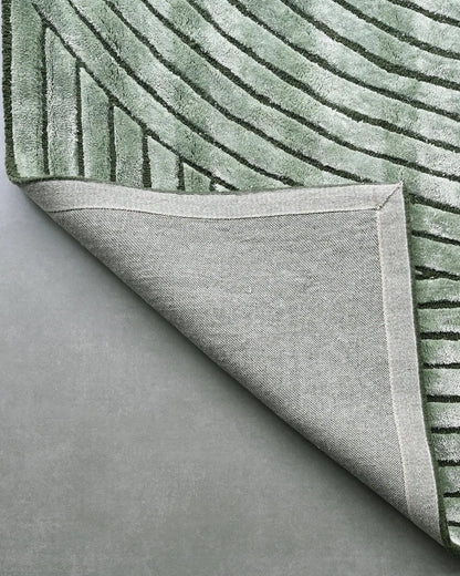 gray hand tufted silk carpet
