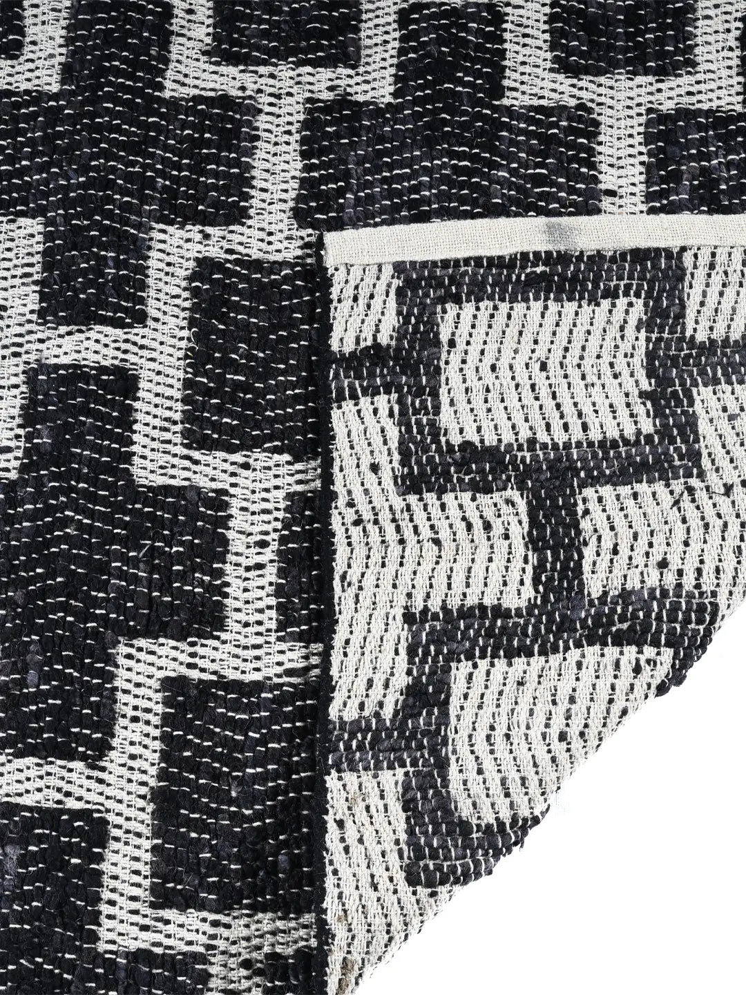 back side of a hand woven rug