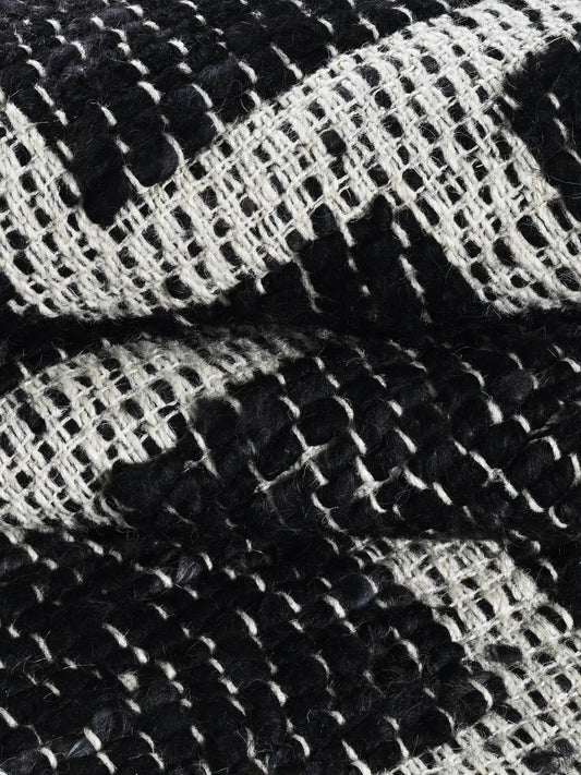 closeup of hand woven jute rug