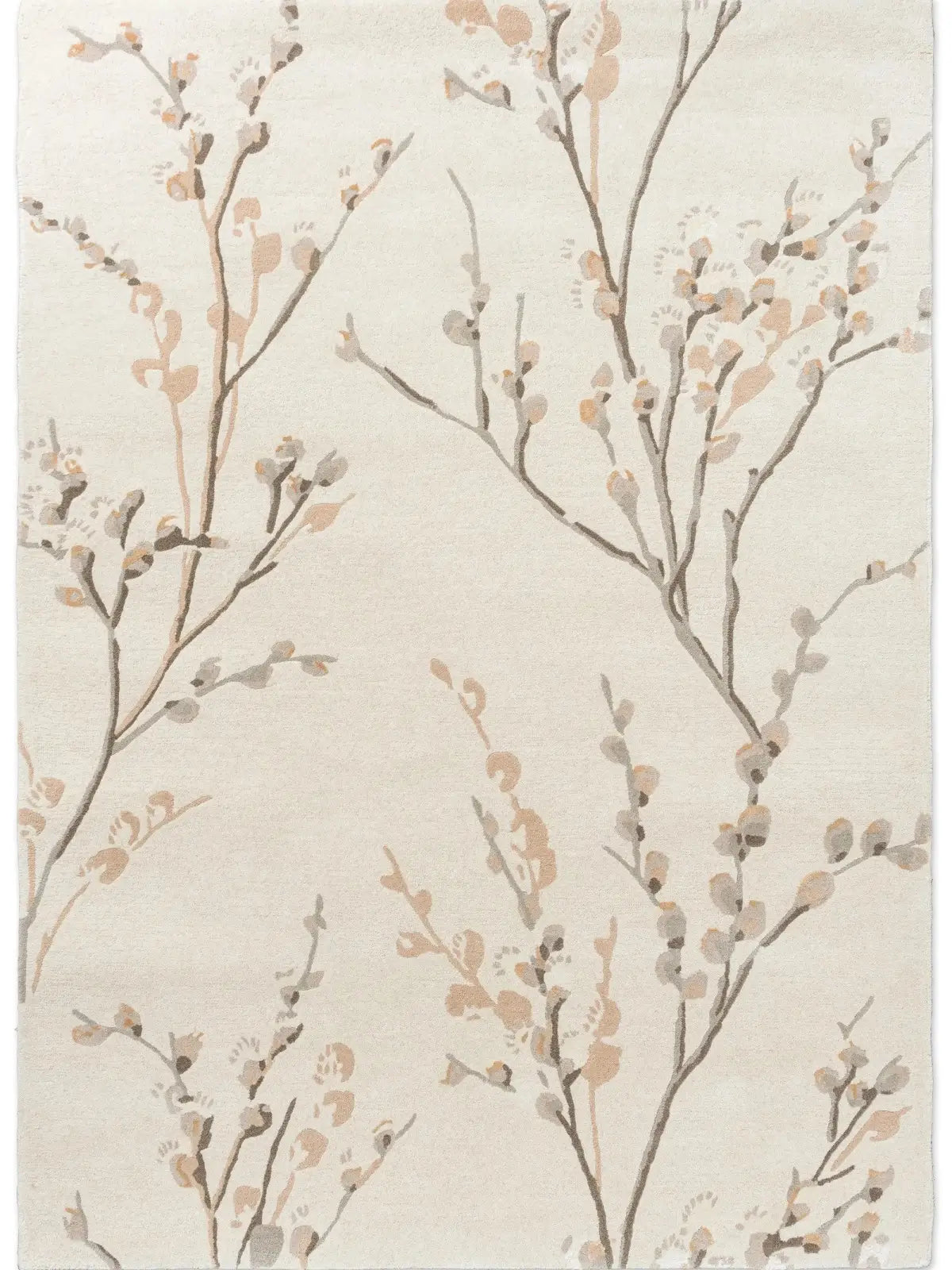 floral pattern tufted wool rug