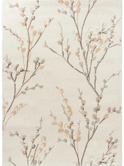 floral pattern tufted wool rug