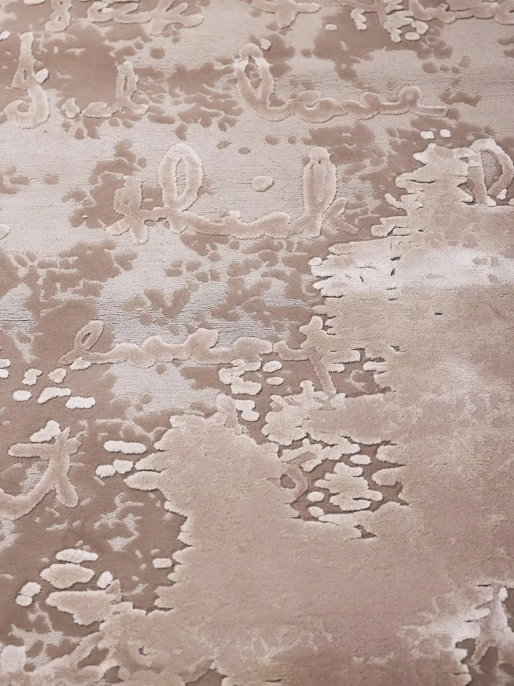 abstarct hand tufted wool carpet close up