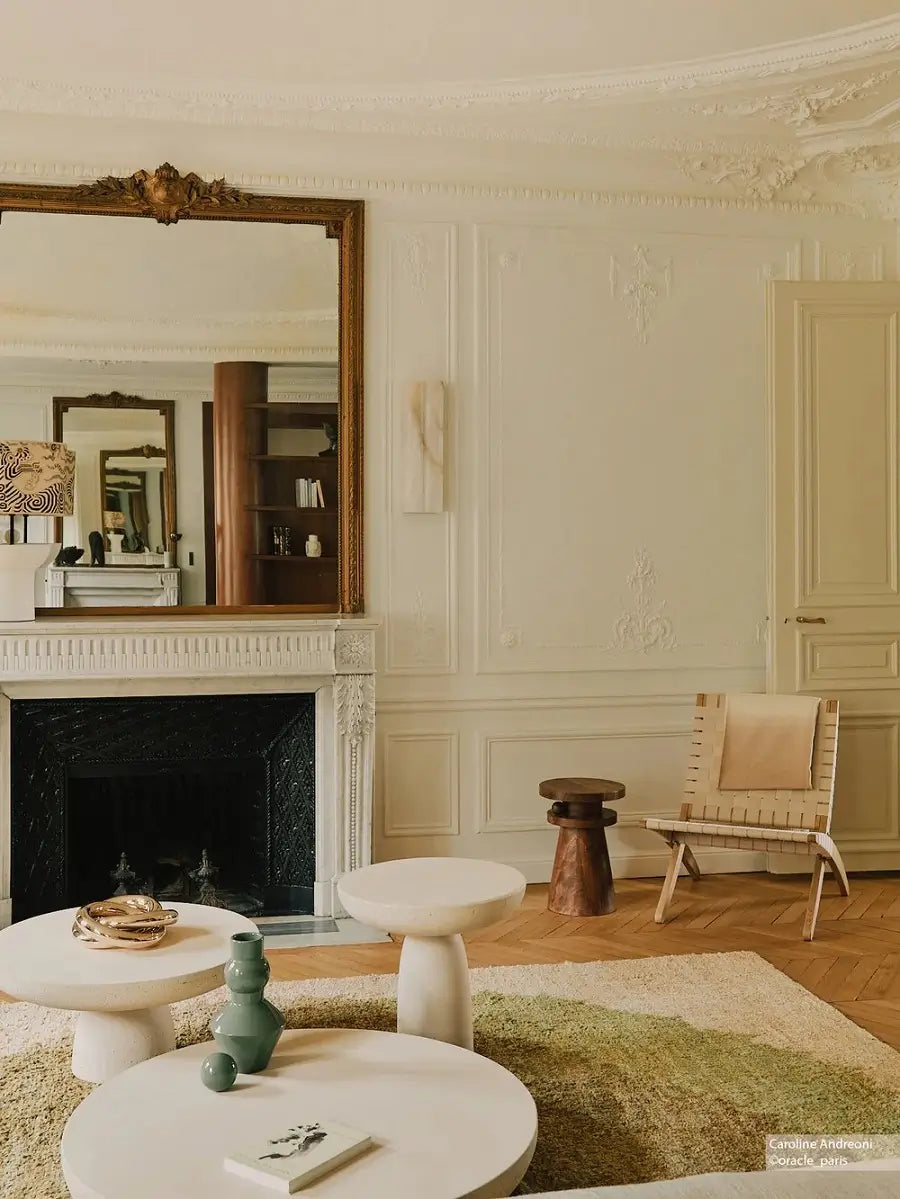 tufted jute rug in living room