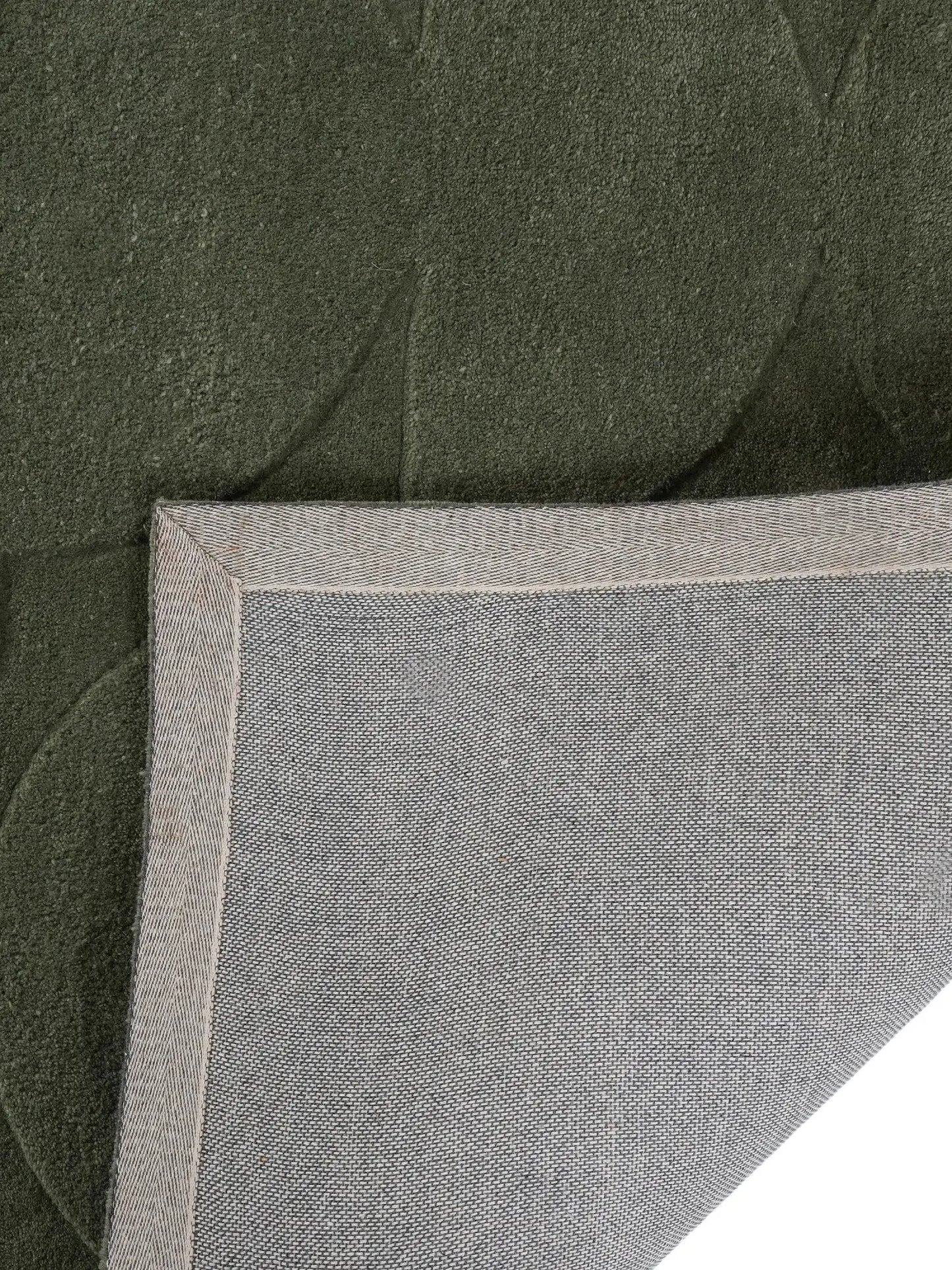 green hand tufted wool carpet
