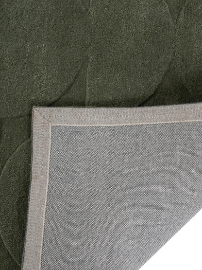 green hand tufted wool carpet
