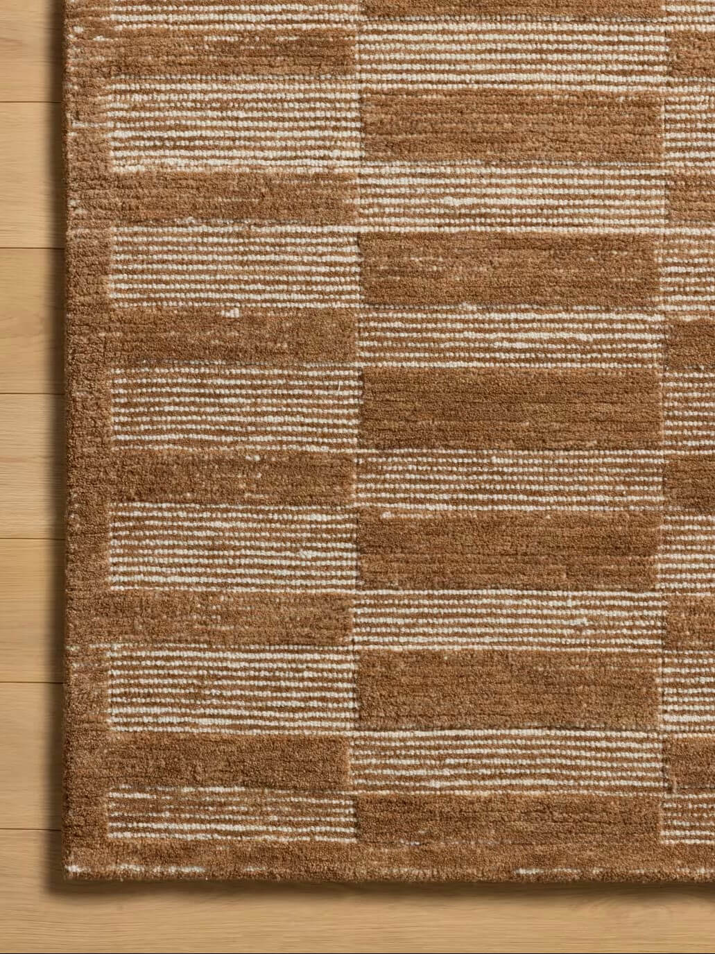 tufted wool rug corner close up
