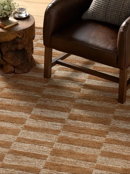 hand tufted wool rug in living room