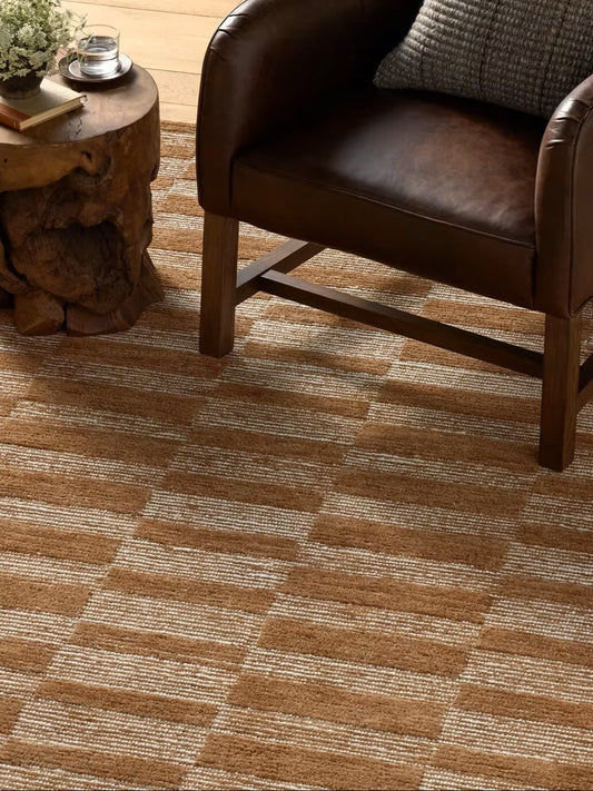 hand tufted wool rug in living room