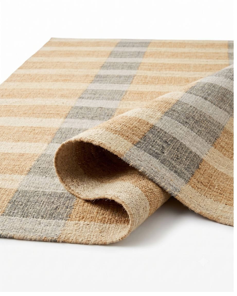 woven jute area rug close up