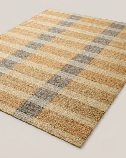 textured jute area rug, handwoven in bhadohi