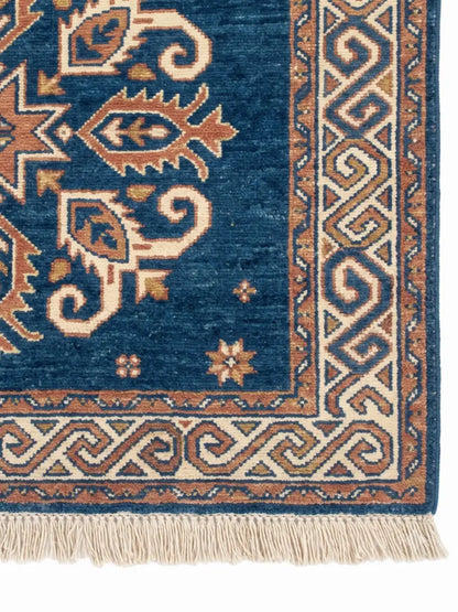 knotted wool area rug close up