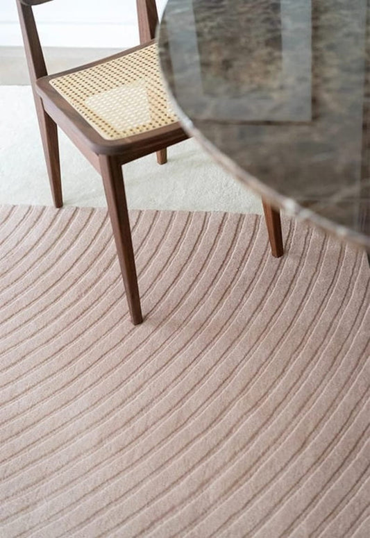 modern hand-tufted wool rug in living room