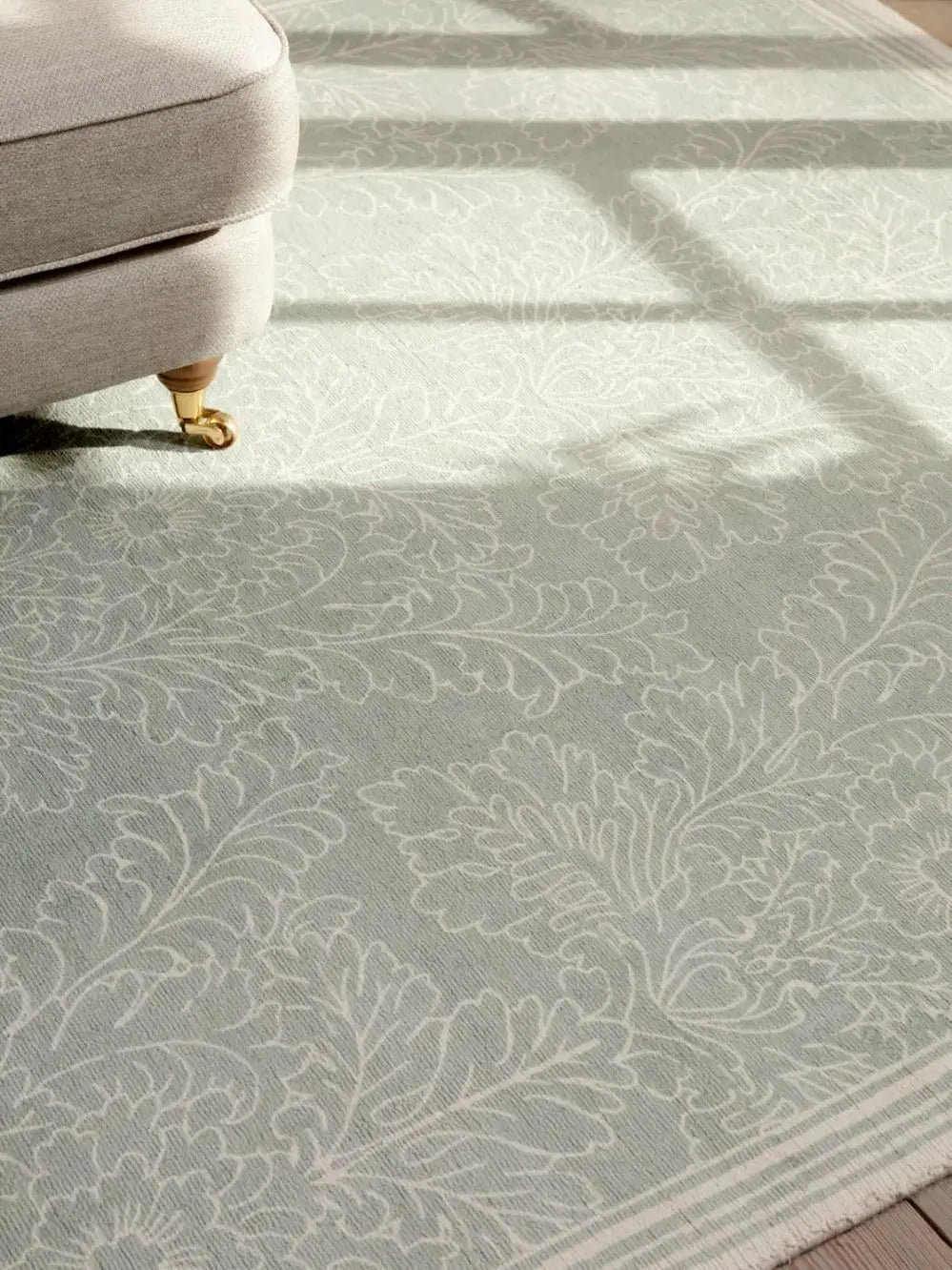 tufted wool rug with floral design