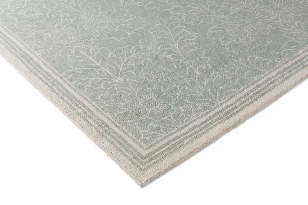 floral pattern hand tufted wool rug