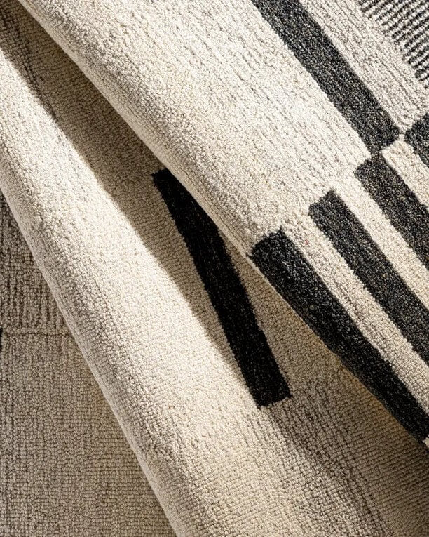 Close-up of nexus hand tufted wool rug