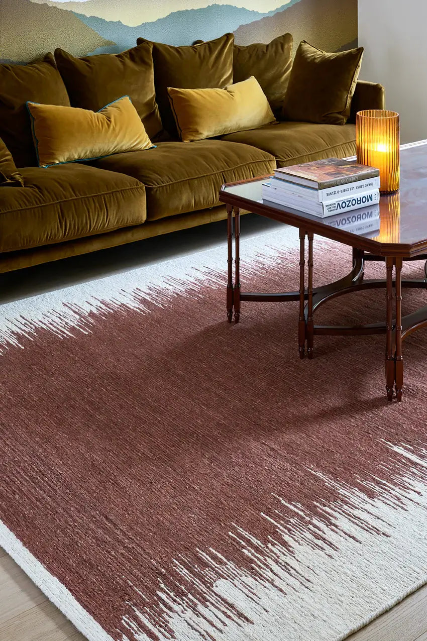red jute area rug in living room