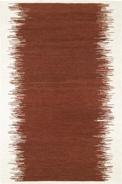 red and white knotted jute area rug
