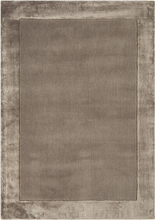 hand tufted wool and viscose rug in neutral taupe tone