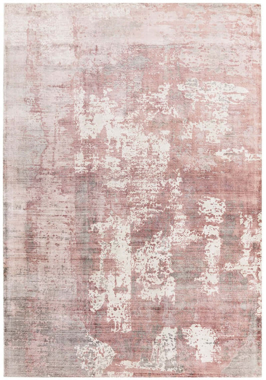hand woven blush pink viscose rug