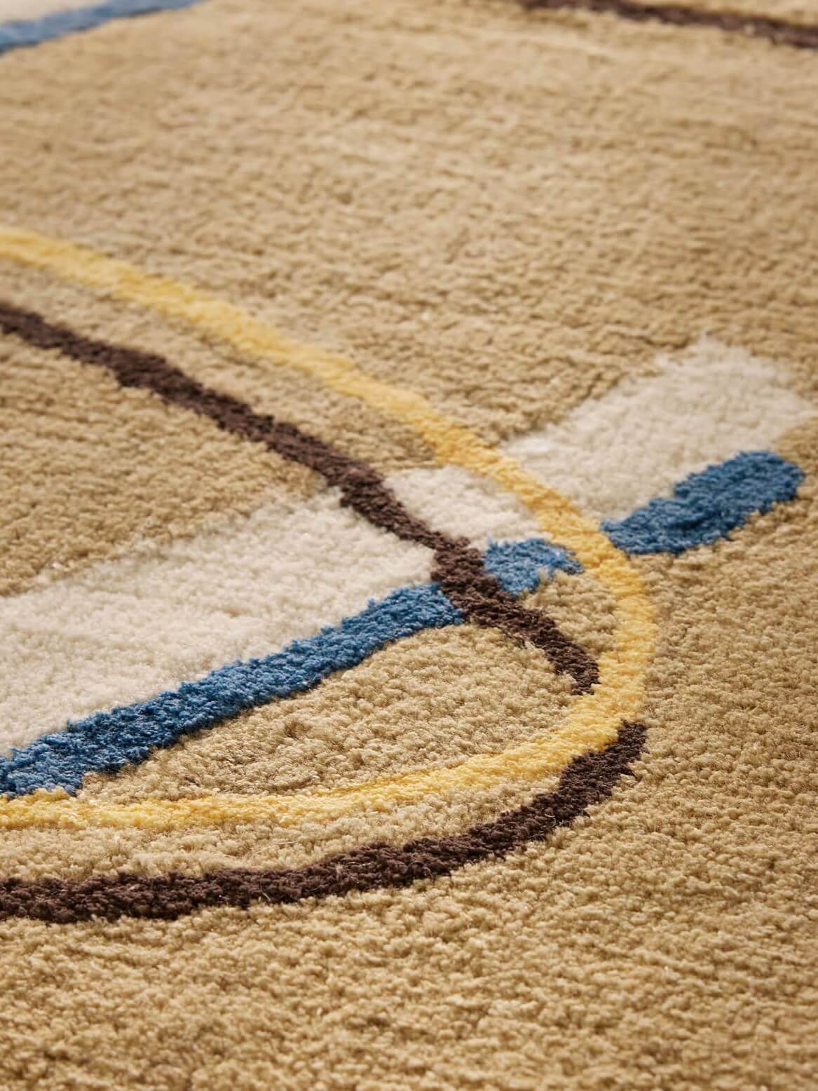 modern hand tufted wool rug close up