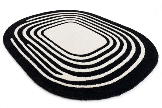 black and white indian wool area rug