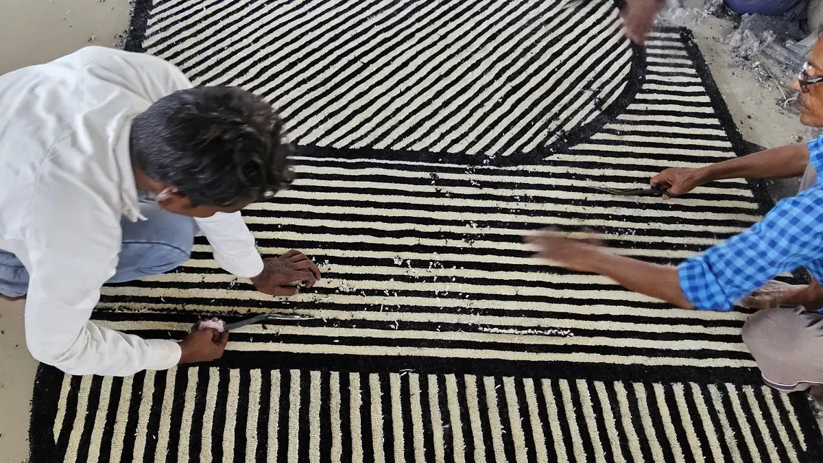 rug making at bhadohirug factory