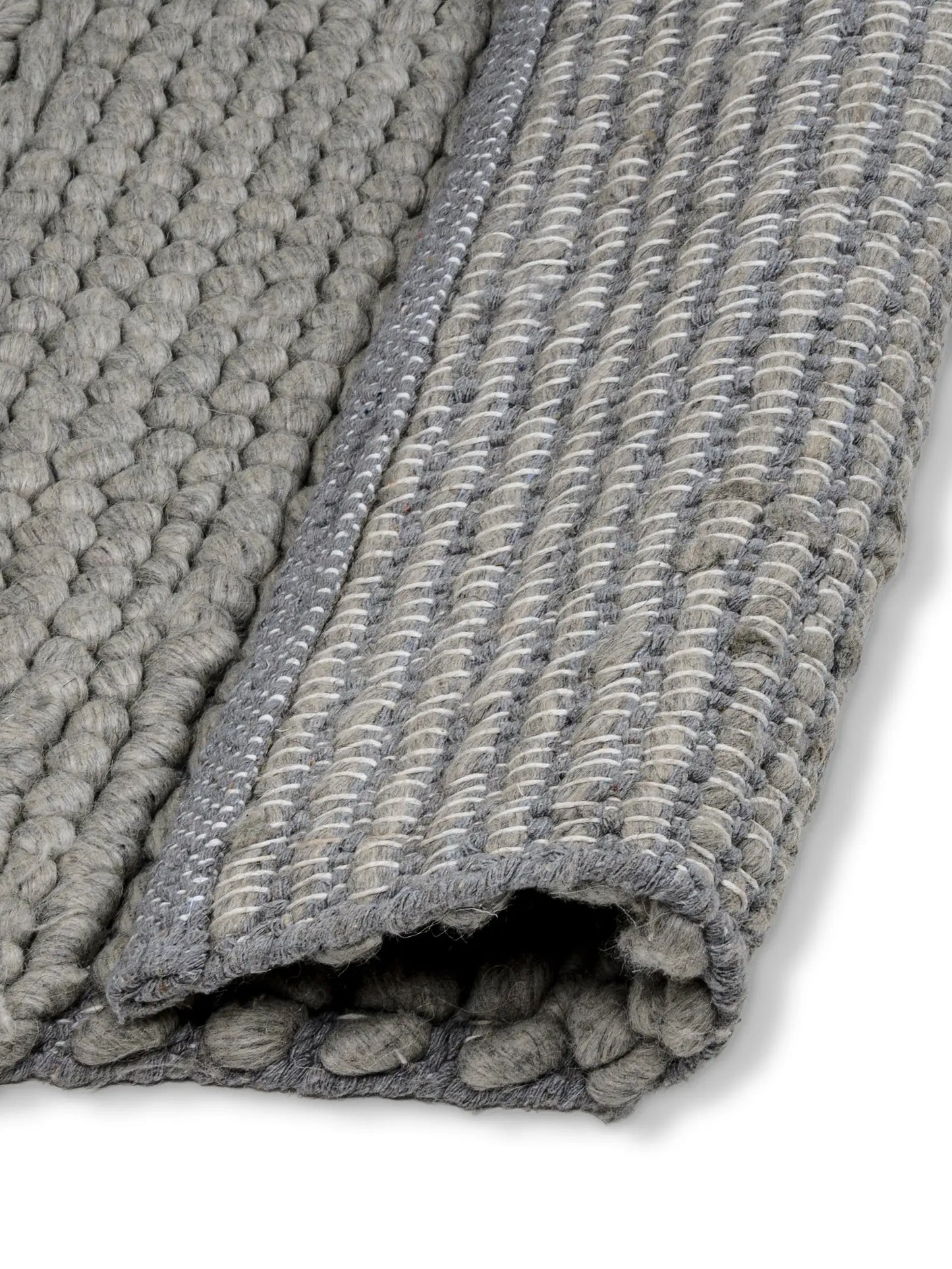 front and back side of hand woven area rug