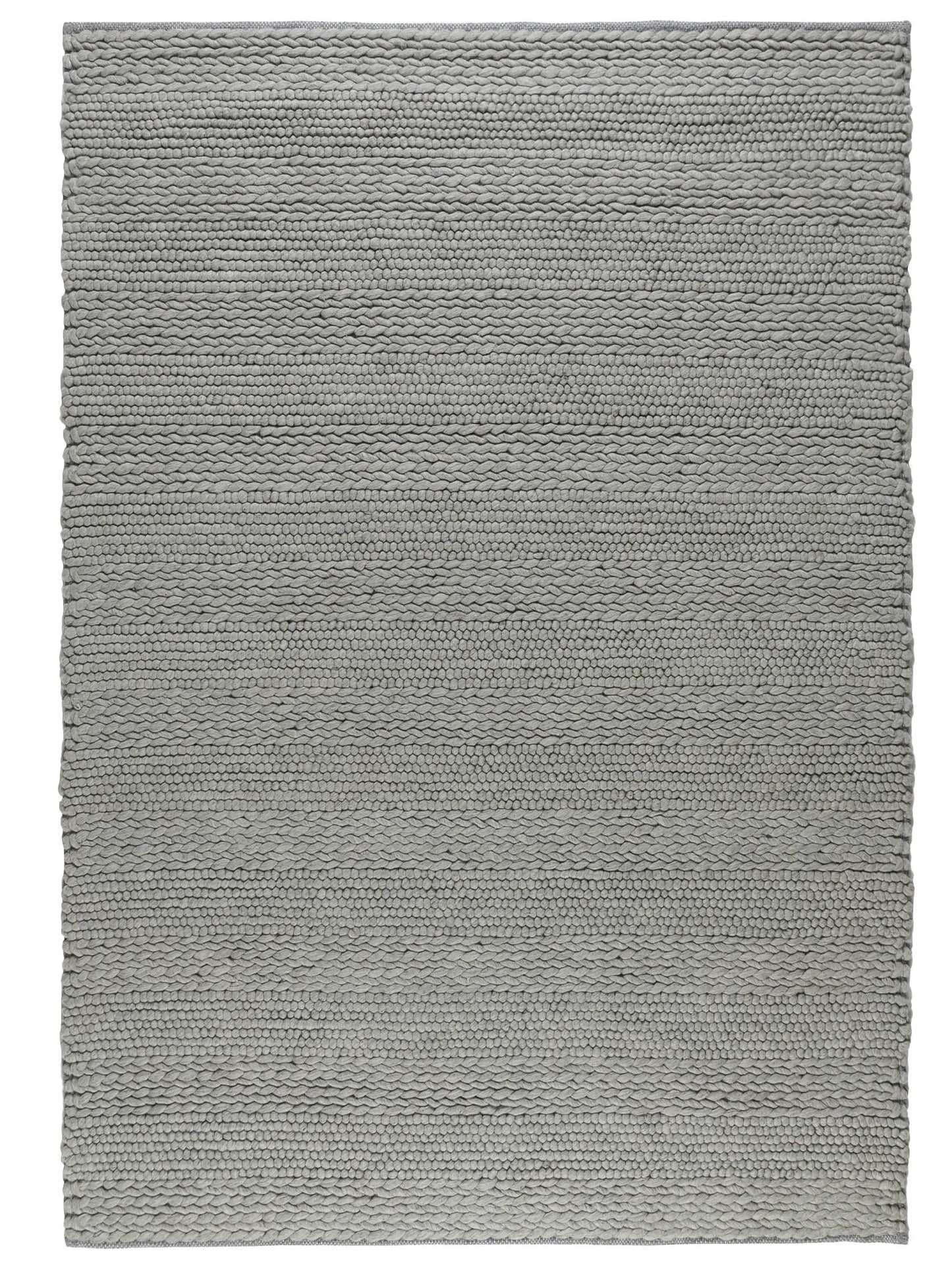 Gray hand woven textured wool area rug for living areas